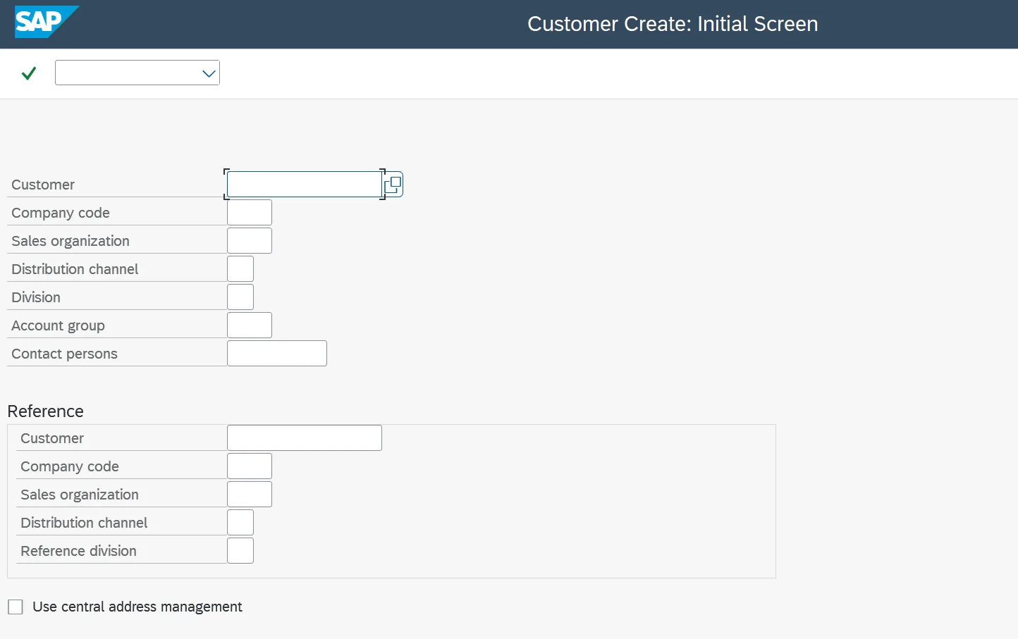 SAP customer master automation: Recording an XD01 customer creation across the general, company code, and sales area screens (view 3 of 3)
